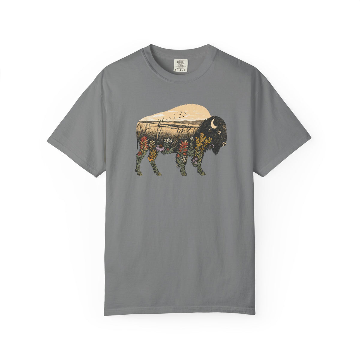 Wild Flowers Bison T-Shirt