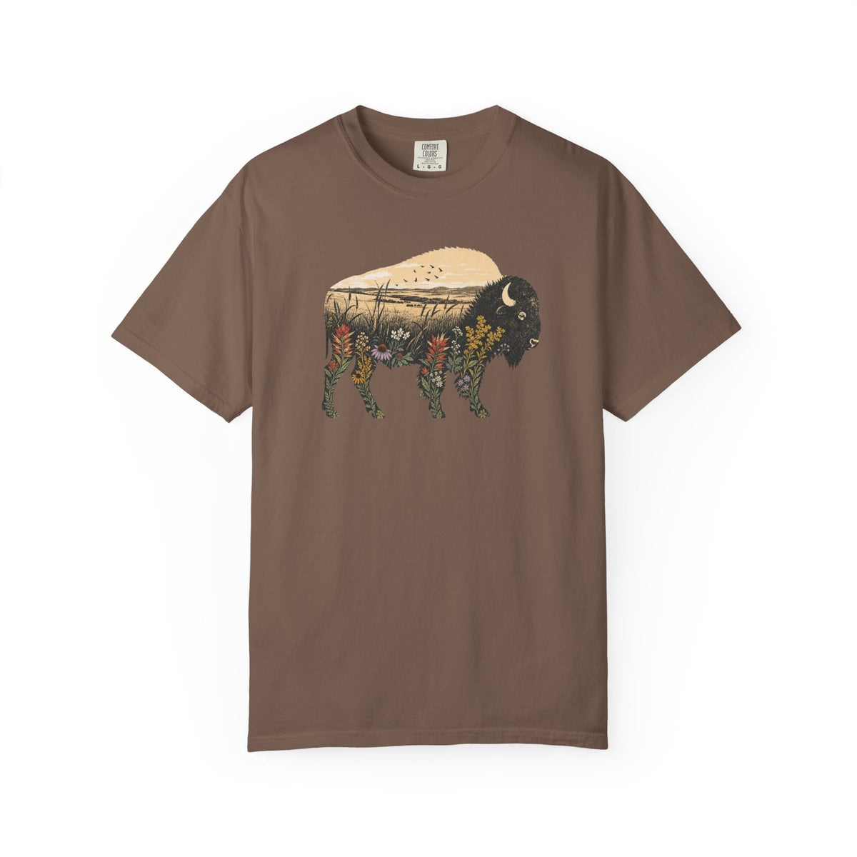 Wild Flowers Bison T-Shirt