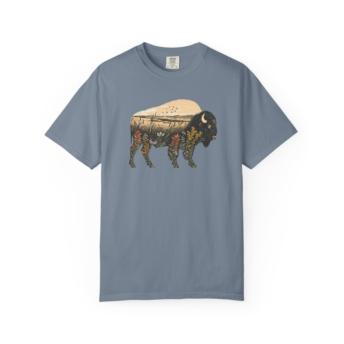 Wild Flowers Bison T-Shirt