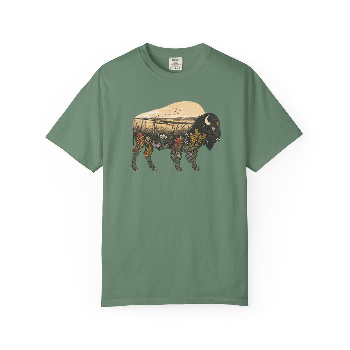 Wild Flowers Bison T-Shirt